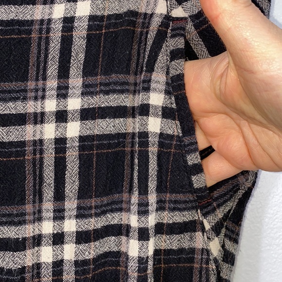 Free People plaid textured high waisted trouser pants size 8 - Picture 2 of 8